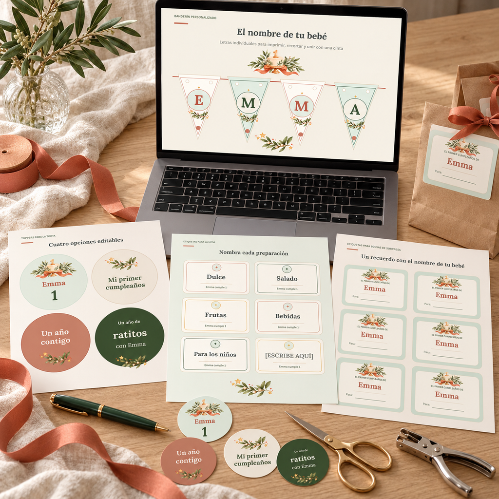 Kit Mi Primer Cumpleaños | Imprimibles y recursos para celebrar su primer añito